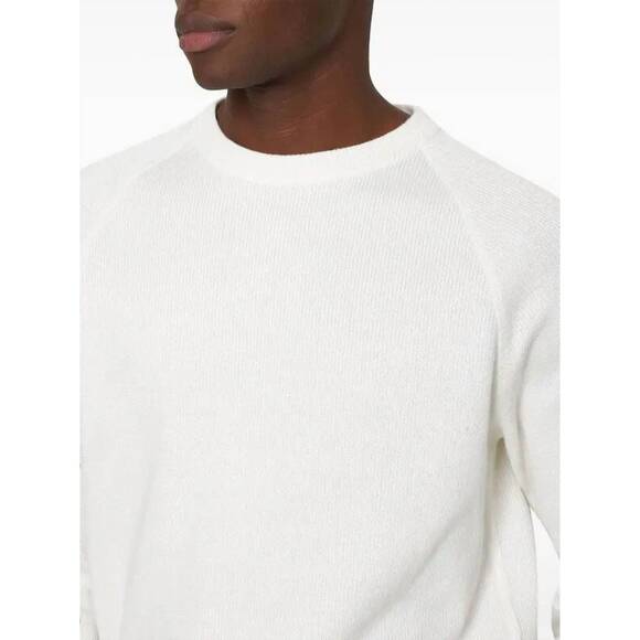 NEW ORLEBAR BROWN hudson crew neck jumper in white sand